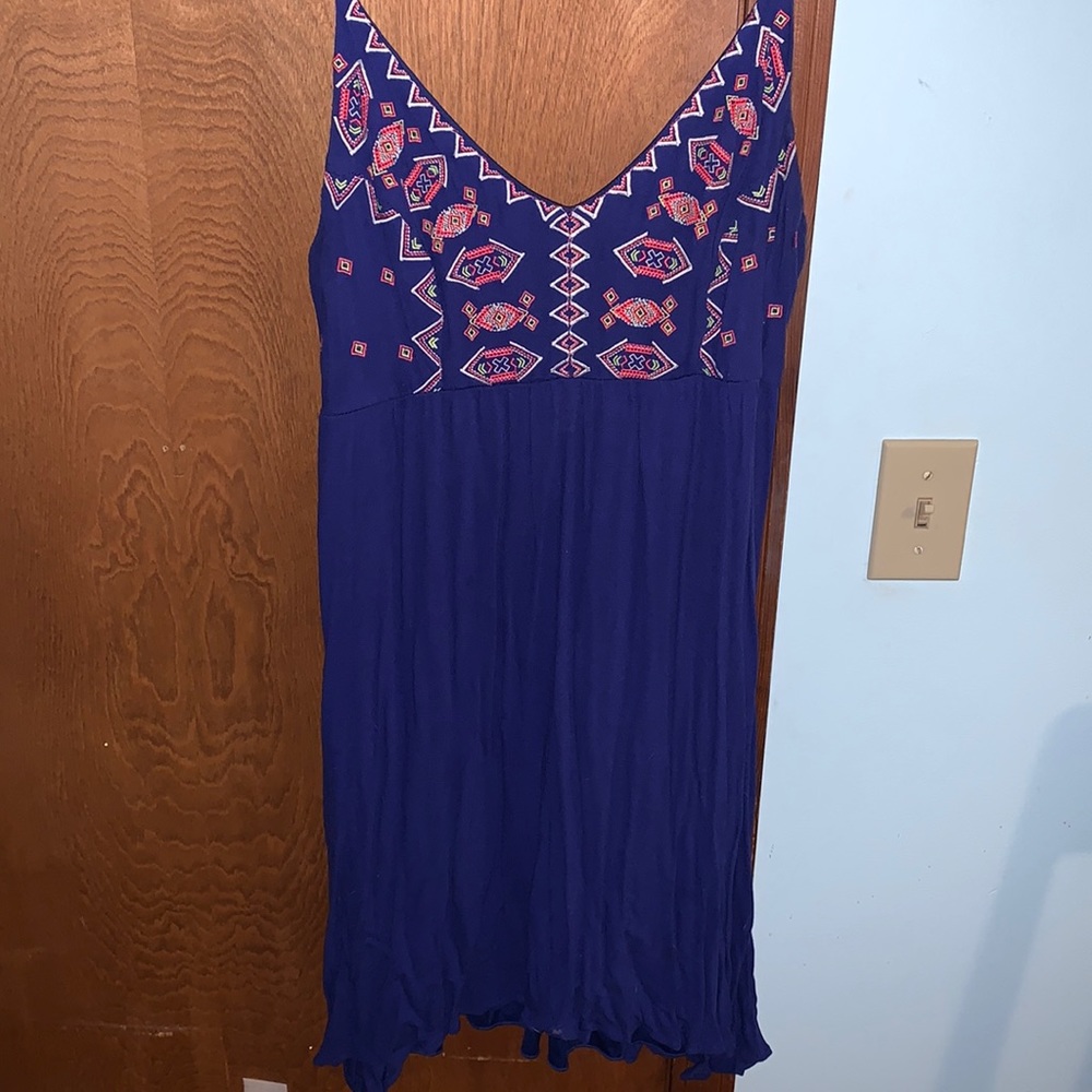 My Michelle Blue Embroidered Dress